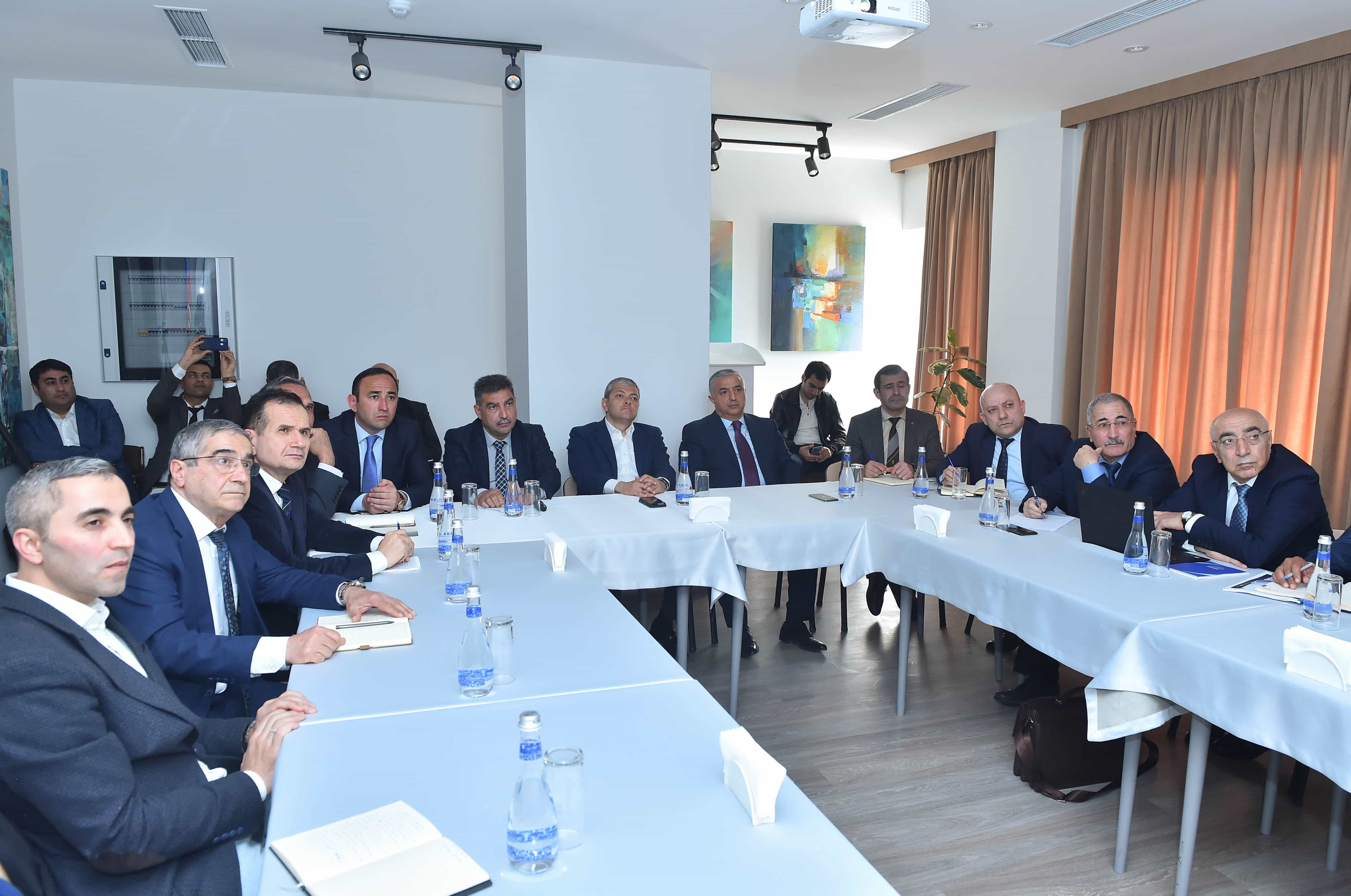 Corresponding member of ANAS, professor Alovsat Guliyev participates in the meeting of the working group on the establishment of drinking water supply system of Shusha city and Dashalti village.